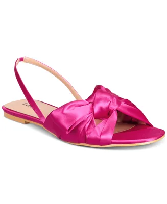 Vaila Shoes Women's Lila Puffy Knot Crisscross Slingback Flat Sandals-Extended sizes 9-14