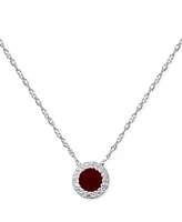 Sapphire ( 3/8 ct. t.w.) & Diamond Accent Pendant Necklace in 14k White Gold, 16" + 2" extender (Also Available in Emerald & Ruby)