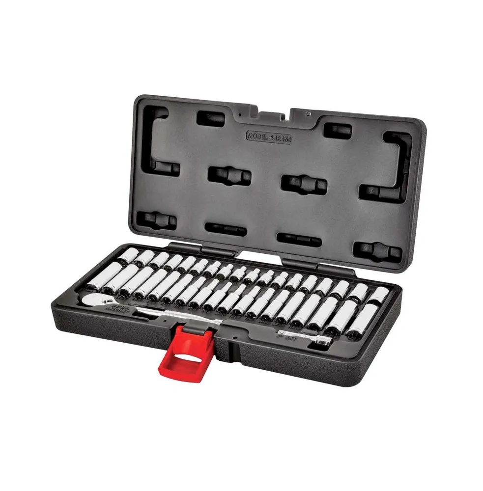 38 Piece 1/4 Inch Drive Tool Set with Sockets and Ratchet