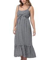 Ripe Maternity Maternity Gingham Nursing Maxi Dress