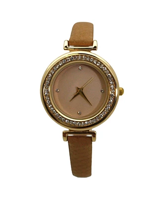 Olivia Pratt Soft Leather Solid Colors and Rhinestones Women Watch