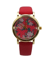 Olivia Pratt Solid Colors with Flowers Details Women Watch