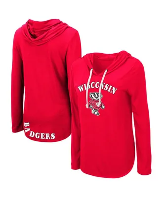 Women's Colosseum Red Wisconsin Badgers My Lover Long Sleeve Hoodie T-shirt