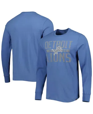 Men's '47 Brand Blue Detroit Lions Wide Out Franklin Long Sleeve T-shirt