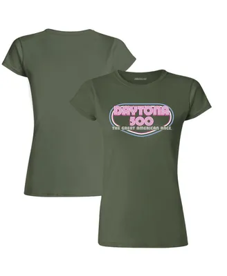 Women's Checkered Flag Sports Olive 2023 Daytona 500 Vintage-Like T-shirt