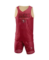 Men's Foco Scarlet San Francisco 49Ers Colorblock Mesh V-Neck and Shorts Set