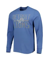 Men's '47 Brand Blue Detroit Lions Wide Out Franklin Long Sleeve T-shirt