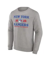 Men's Fanatics Heather Charcoal New York Rangers Fierce Competitor Pullover Sweatshirt