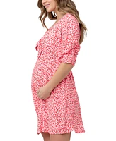 Ripe Maternity Harriet Tie Front Mini Dress