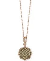 Le Vian Chocolatier Chocolate Diamonds (5/8 ct. t.w.) & Vanilla Diamonds (1/6 ct. t.w.) 18" Pendant Necklace in 14k Rose Gold