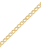 Children's Polished Hollow Curb Chain Bracelet in 14k Yellow Gold