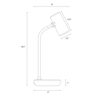 Brightech Ezra 16.5" Led Table Lamp with Wireless Charging Pad and Rotating Shade