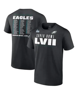 Men's Fanatics Black Philadelphia Eagles Super Bowl Lvii Varsity Team Roster Big and Tall T-shirt