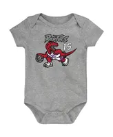 Infant Boys and Girls Mitchell & Ness Vince Carter Heathered Gray Toronto Raptors Hardwood Classics Name Number Bodysuit