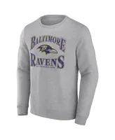 Men's Fanatics Heathered Charcoal Baltimore Ravens Playability Pullover Sweatshirt