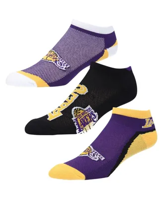 Men's and Women's For Bare Feet Los Angeles Lakers Flash Ankle Socks 3-Pack Set