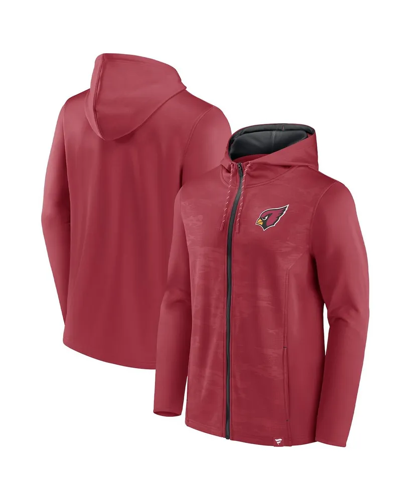 Men's Fanatics Cardinal, Black Arizona Cardinals Ball Carrier Full-Zip Hoodie