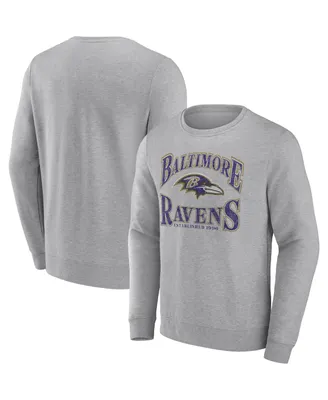 Men's Fanatics Heathered Charcoal Baltimore Ravens Playability Pullover Sweatshirt