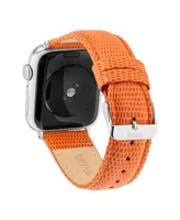 WITHit Orange Lizard Grain Textured Genuine Leather Band Compatible with 38/40/41mm Apple Watch