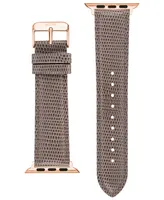 WITHit Taupe Lizard Grain Textured Genuine Leather Band Compatible with 42/44/45/Ultra/Ultra 2 Apple Watch