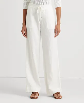 Lauren Ralph Wide-Leg Linen Pants