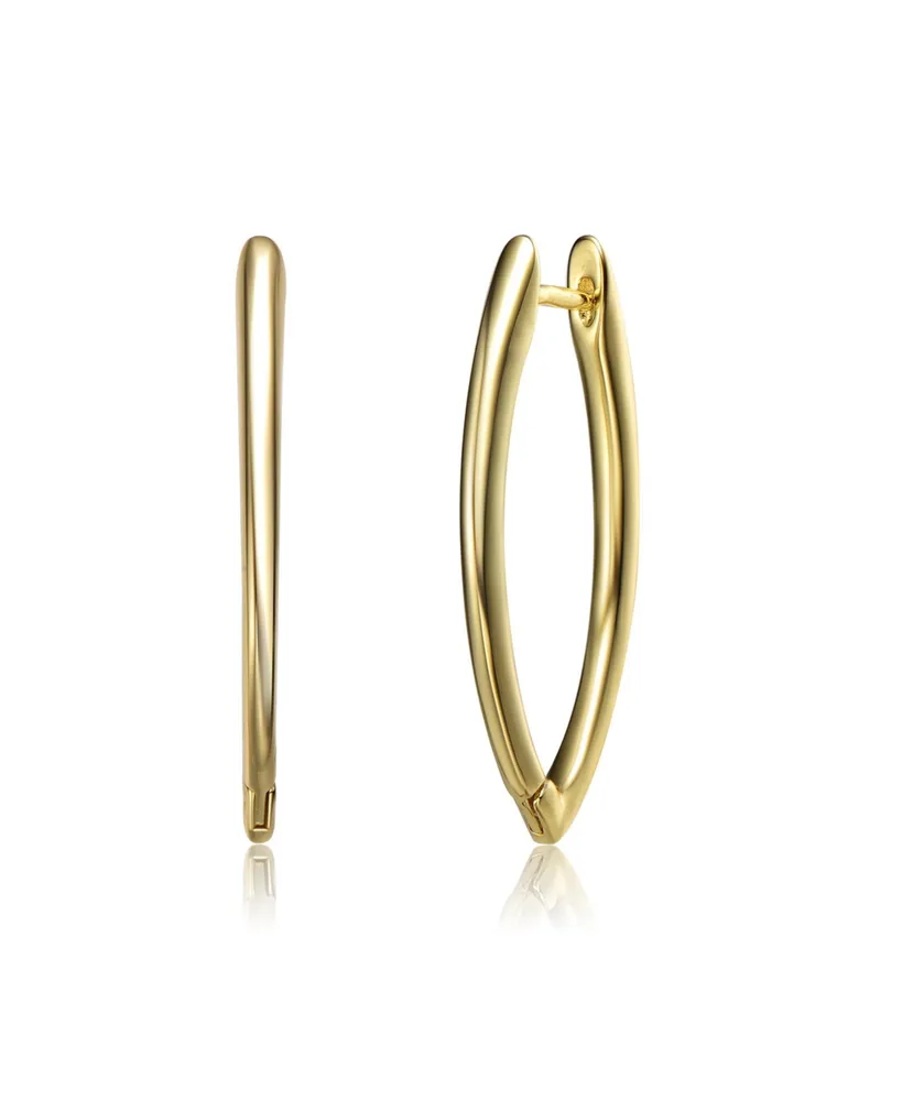 Genevive 14k Yellow Gold Plated Shaped Hoop Earrings in Sterling Silver