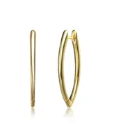 Genevive 14k Yellow Gold Plated Shaped Hoop Earrings in Sterling Silver