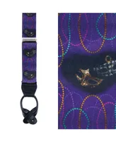 Trafalgar Men's Mardi Gras Celebration Silk Button End Suspenders