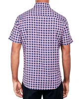 Society of Threads Men's Regular-Fit Non-Iron Performance Stretch Linked Circle-Print Button-Down Shirt