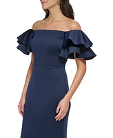 Eliza J Women's Ruffled-Sleeve Off-The-Shoulder Mermaid Gown
