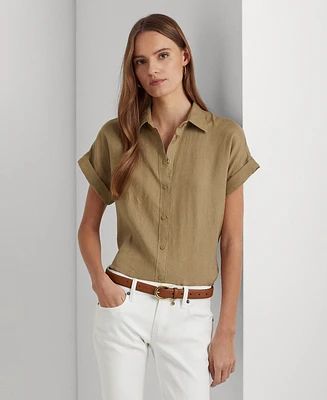 Lauren Ralph Dolman-Sleeve Linen Shirt
