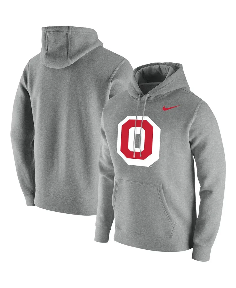 Men's Nike Heathered Gray Ohio State Buckeyes Vintage-Like School Logo Pullover Hoodie