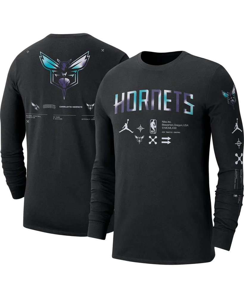 Men's Jordan Black Charlotte Hornets Essential Air Traffic Control Long Sleeve T-shirt