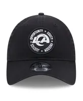 Men's New Era Black Los Angeles Rams 2022 Inspire Change 9TWENTY Adjustable Hat