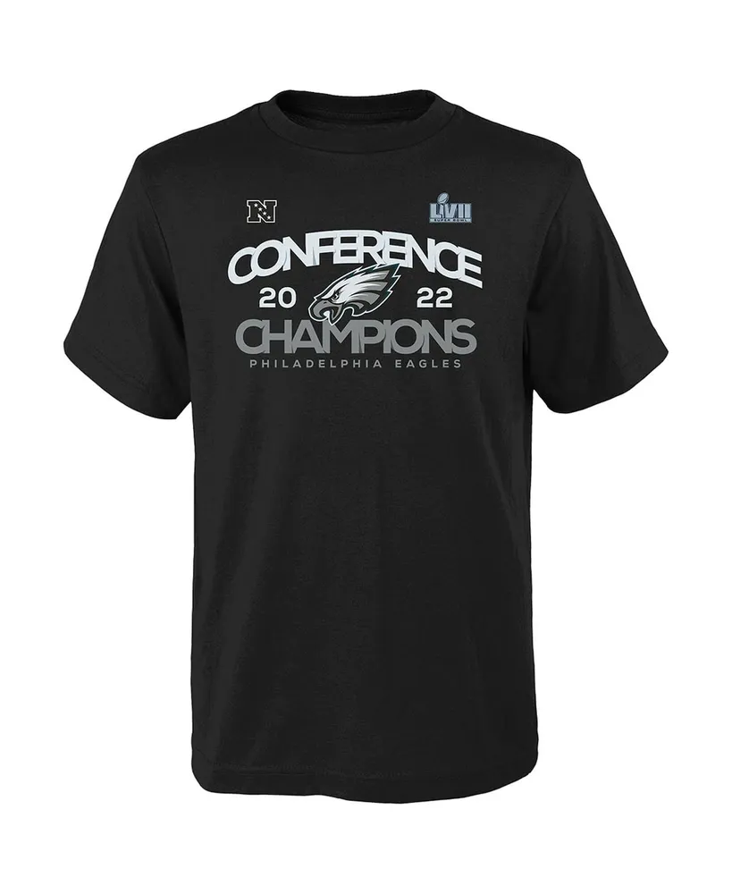 Big Boys Black Philadelphia Eagles 2022 Nfc Champions Shadow T-shirt