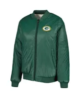 Women's G-iii 4Her by Carl Banks Oatmeal and Green Bay Packers Switchback Reversible Full-Zip Jacket