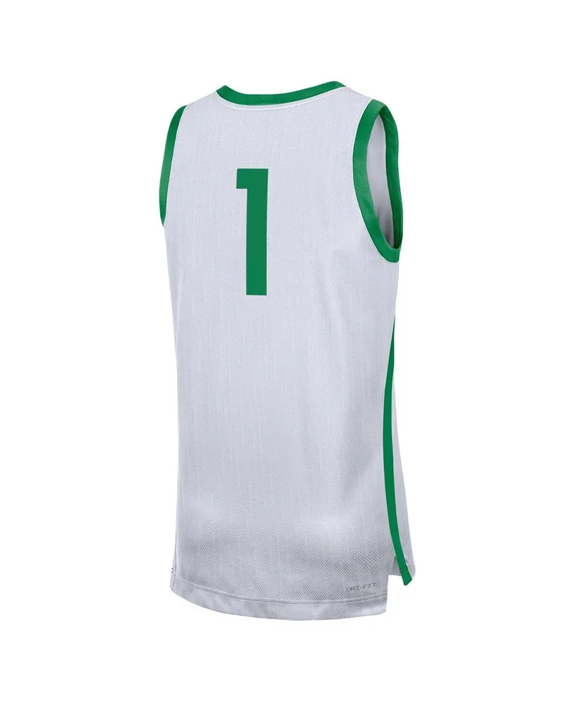 Men's Nike #1 White Oregon Ducks Replica Jersey