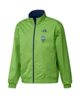 Men's adidas Navy and Green Seattle Sounders Fc 2023 On-Field Anthem Full-Zip Reversible Team Jacket