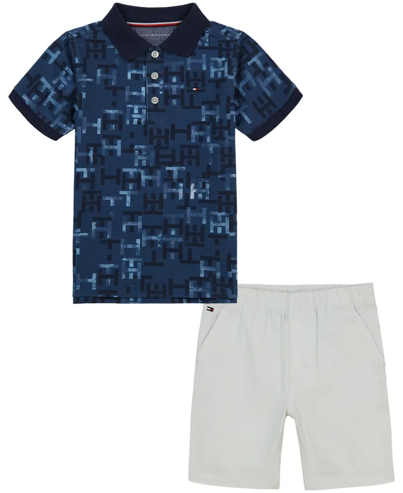 Tommy Hilfiger Toddler Boys and Shirt Polo | Shorts Vancouver Mall Logo-Print Twill
