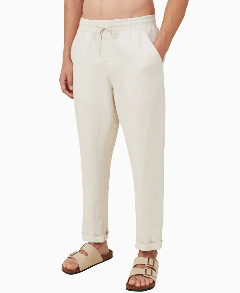 Cotton On Men's Linen Drawstring Pants