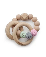 Kanga Care Baby Boys Silicone & Wood Teething Ring