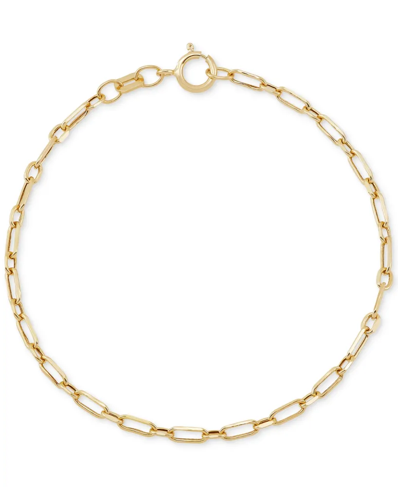Children's Paperclip Link Chain Bracelet in 14k Gold