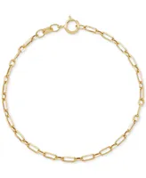 Children's Paperclip Link Chain Bracelet in 14k Gold