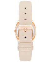 Anne Klein Women's Three Hand Quartz Blush Pink Genuine Leather Watch, 34mm