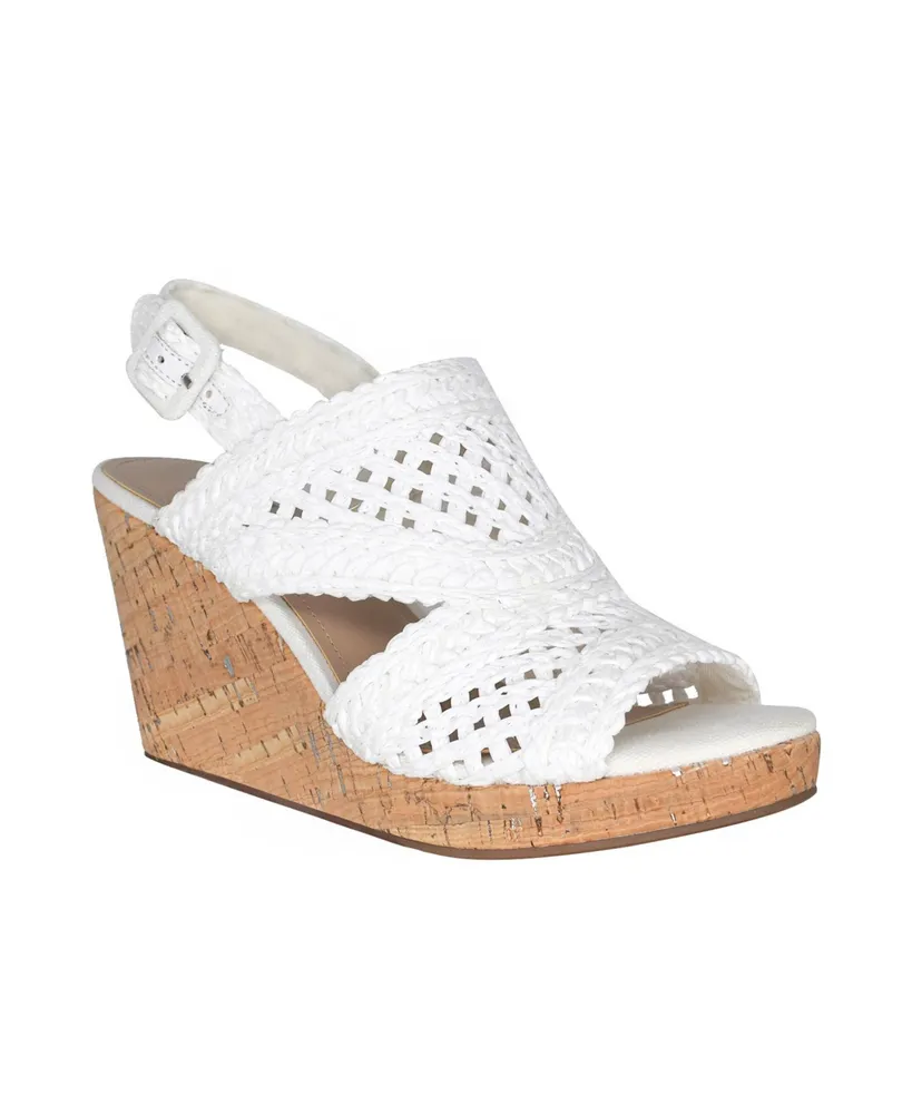 Impo Women's Teangi Raffia Slingback Platform Wedge Sandals