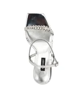 Nine West Women's Oreece Square Toe Embellished Dress Sandals