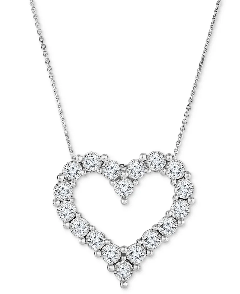 TruMiracle Diamond Heart Pendant Necklace (1/2 ct. t.w.) in 10k White Gold