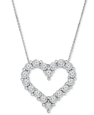 TruMiracle Diamond Heart Pendant Necklace (1/2 ct. t.w.) in 10k White Gold