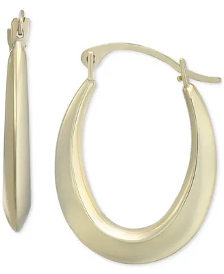 Oval Tapered Small Hoop Earrings in 10k Gold