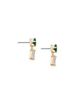 Ettika Green Velveteen 18K Gold Plated Drop Earrings